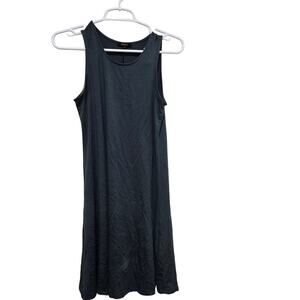 Quince Tencel Swing Dress Small Olive Green Sleeveless Tank Mini